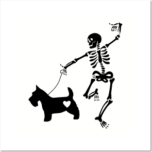 Scottie skull halloween Scottish Terrier Posters and Art